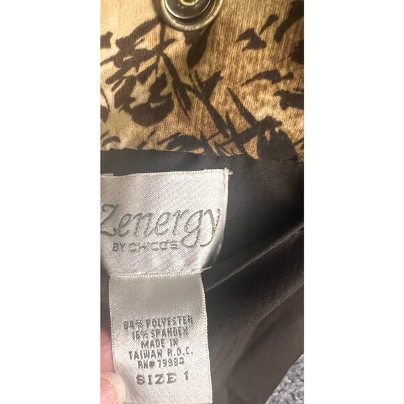 Chico's Zenergy Vest Womens Medium (Chico 1) Reversible Safari Design & Brown - Picture 6 of 8